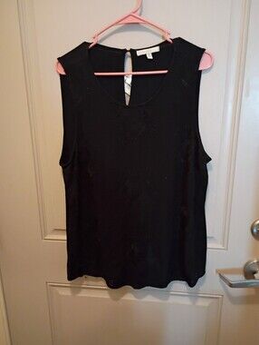 Pale Sky Women's Black Lace Tank Top Size XL
